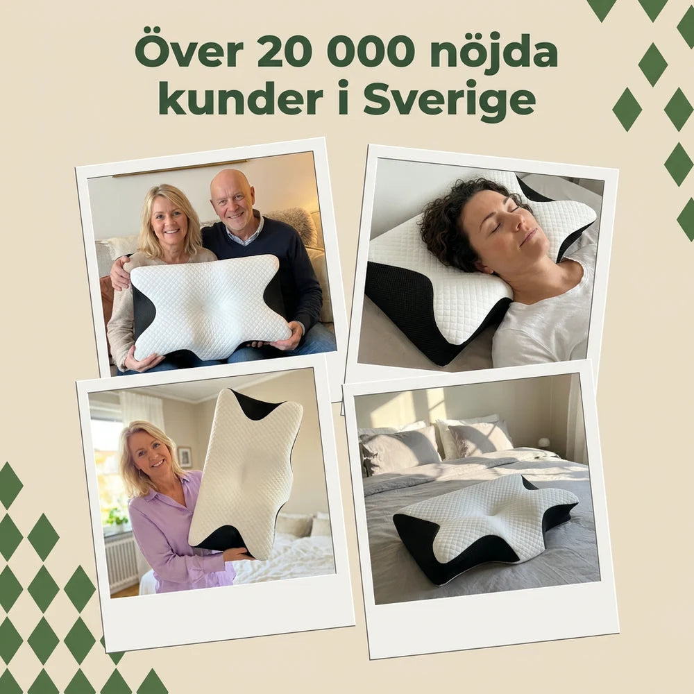 Ergonmisk Nackkudde som Lindrar Nacke & Ryggsmärta